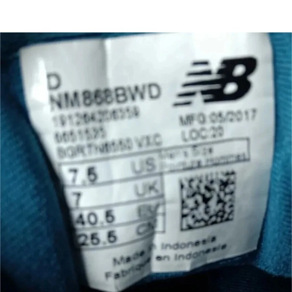 New Balance 868 Men's Numeric Shoes  Size 7.5 D Black & Blue